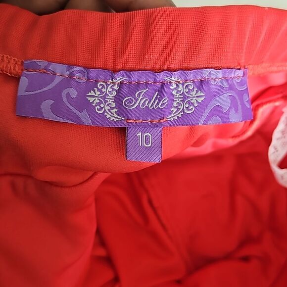 Jolie Strapless Fit & Flare Midi Dress With Rose Embellishment Size 10 Red - Picture 8 of 16